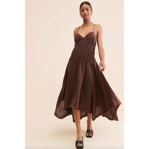 COPY - Free people Verbena Midi dress in chocolate